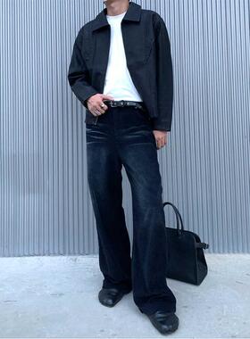 Addressunknown美式复古灯芯绒牛仔猫须宽松直筒阔腿裤vibe长裤秋