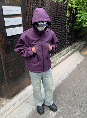 Addressunknown廓形立领机能风vibe潮牌连帽冲锋衣户外夹克防水