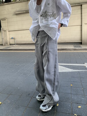 Addressunknown阔腿钢丝扭曲西裤