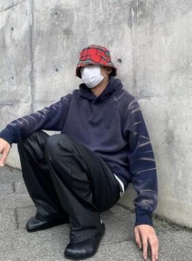 Addressunknown美式水洗脏染废土做旧破洞复古高街卫衣帽衫外套