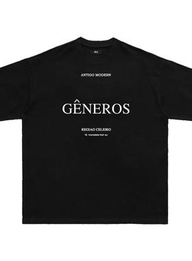 Addressunknown原创潮牌基础字母log印花宽松休闲圆领短袖T恤男女