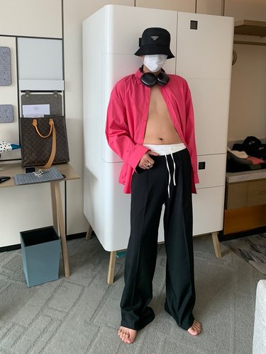 Addressunknown火龙果色长袖衬衫