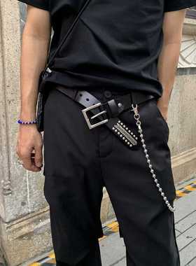 Addressunknown朋克铆钉百搭高街时尚个性宽版裤带cleanfit风皮带