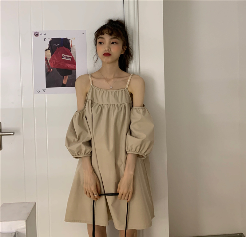 Real shooting real price ~ Korean versatile sling slim cute dress