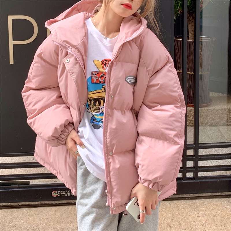 Real shot real price ~ college style thickened hooded cotton padded jacket