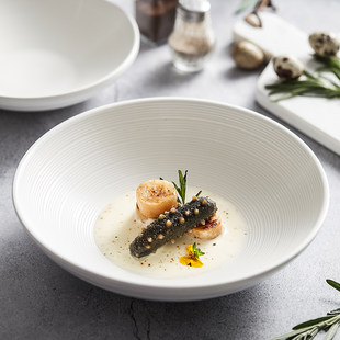 奕禾嘉 Керамическая белая большая тарелка для супа для домашнего использования, 8 дюймов