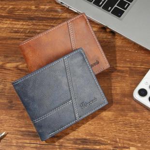 磨砂复古多卡位拉链零钱袋钱夹wallet 短款 钱包男款 高级感男士