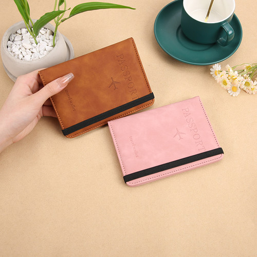 新款卡包护照本绑带pu皮革RFID护照包套夹travel wallet证件包