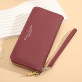 隆妮新款 wallet 十字纹拉链手抓包女简约零钱包 钱包时尚 女士长款