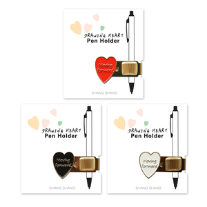 上尚精致爱心moving forward金属笔夹笔插笔记本手账百搭弹簧笔夹