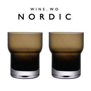 WINEWO出口灰色高级洋酒杯 丹麦北欧极简威士忌杯啤酒杯握手杯ins