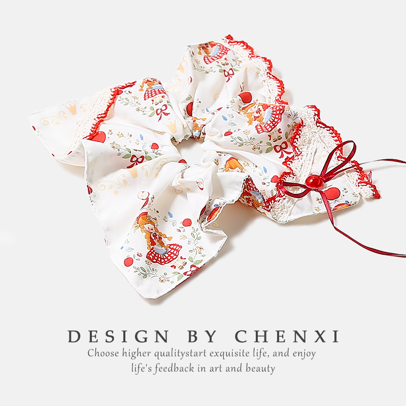 蕾丝花边蝴蝶结方巾发圈森女可爱红苹果发圈超大号方形扎头发饰,饰品/流行首饰/时尚饰品新,发饰,淘宝优惠券,粉丝福利购,淘宝优惠卷