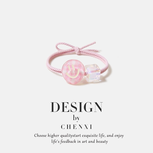 卡通笑脸方糖发绳甜美少女心扎发高马尾皮筋高弹力耐用发圈发饰