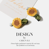 温柔风新款 网红同款 珍珠向日葵发夹侧边刘海甜美超仙气质发卡夹子