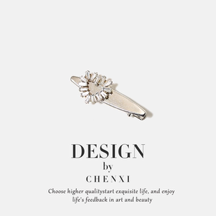 少女银色复古水钻爱心发夹冷淡风百搭小众刘海夹新款女额前碎发夹