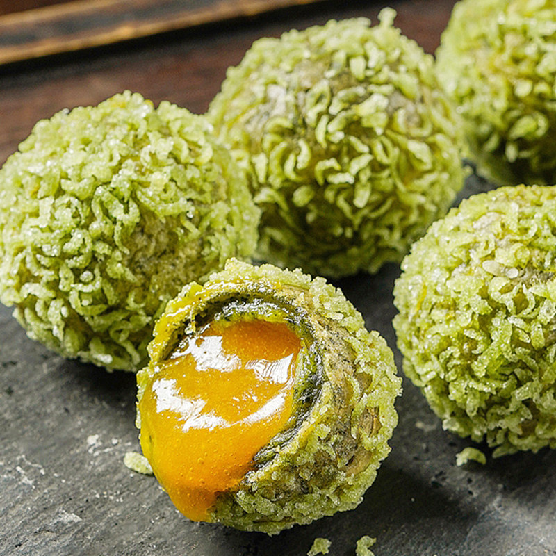 艾草流心球速冻食品油炸点心小吃半成品糕点餐饮食材甜品饭店美食