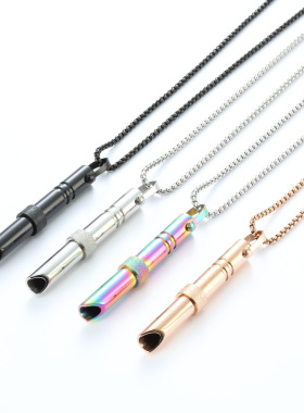 转动珠子冥想正念吊坠调节呼吸口哨钛钢方珍珠项链配饰品缓解