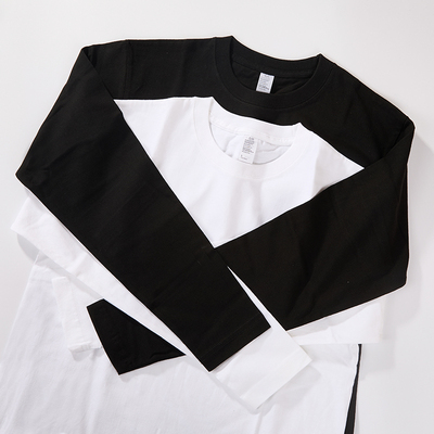 纯棉圆领长袖长袖t恤买一送一