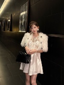 毛毛外套女冬季 LOCK 仿山猫皮草 轻薄气质百搭短款 进口芬兰狐