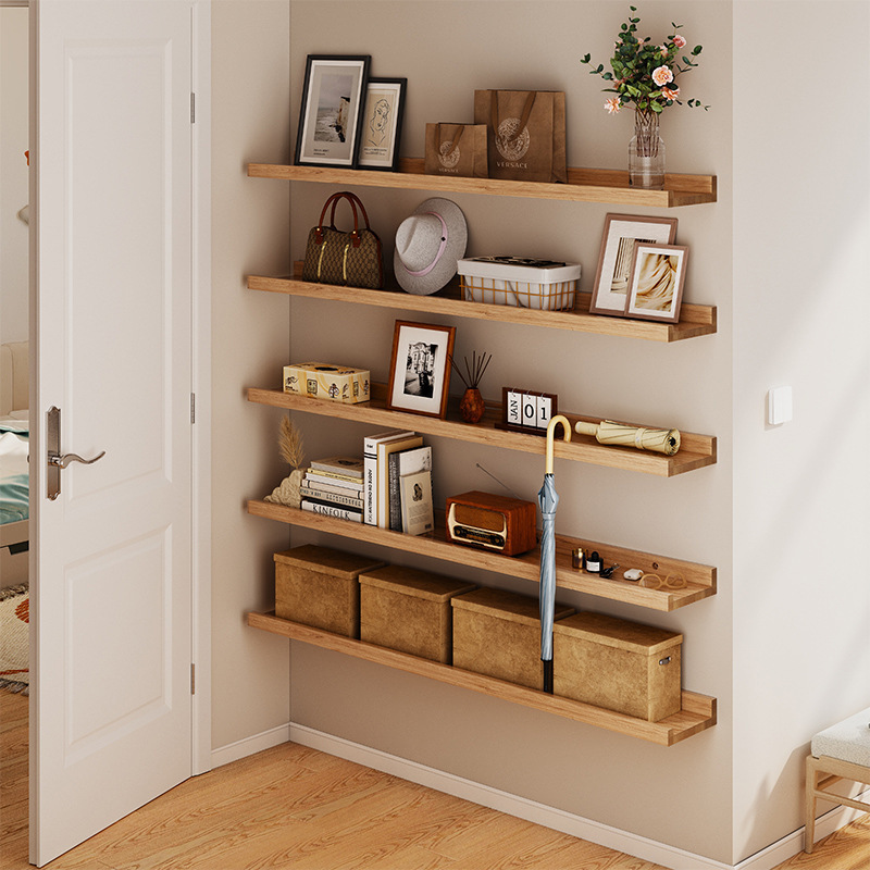 门后超薄置物架实木墙上极窄缝隙