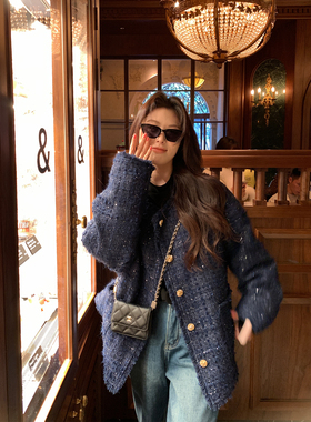 NAZ那子大码冬季矜贵小香内里羽绒重工贵气胖mm亮丝彩呢保暖外套