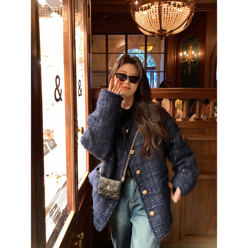 NAZ那子大码冬季矜贵小香内里羽绒重工贵气胖mm亮丝彩呢保暖外套