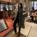 NAZ那子大码 气质粗花呢胖mm毛呢外套冬 65羊毛圈圈呢牛角大衣韩版