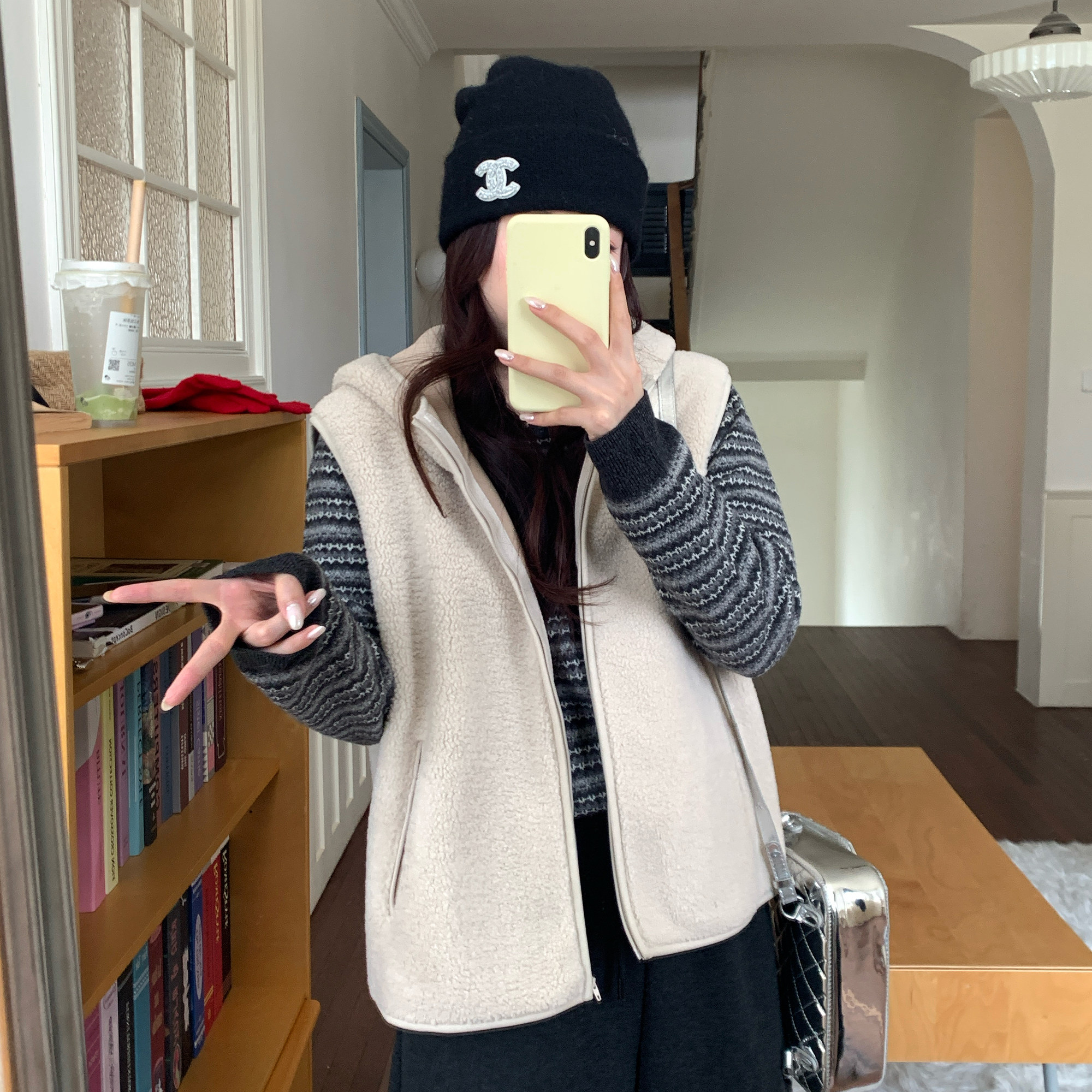 NAZ那子大码冬季简约时尚宽松摇粒绒马甲胖mm气质连帽显瘦女外套,女装/女士精品,马夹,淘宝优惠券,粉丝福利购,淘宝优惠卷