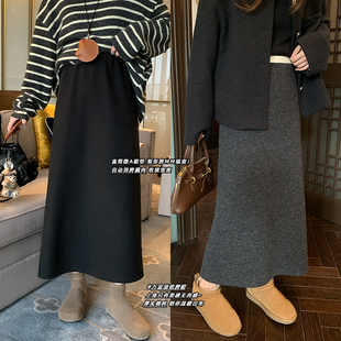 NAZ那子大码 韩系休闲显瘦撞色拼接胖mm气质百搭半身裙潮 秋冬新款