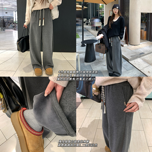 胖mm加绒休闲直筒裤 海岛绒复合超柔加厚保暖长裤 冬季 NAZ那子大码