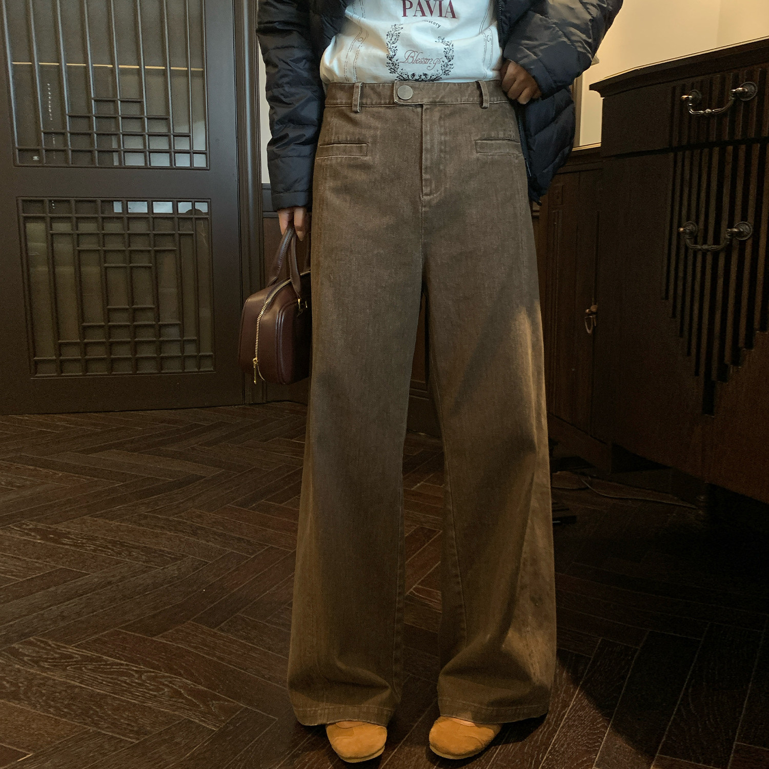 NAZ那子大码秋冬100棉设计感重工结构线休闲直筒裤胖mm复古牛仔裤,女装/女士精品,牛仔裤,淘宝优惠券,粉丝福利购,淘宝优惠卷