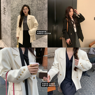 春季 小众设计感宽松中长款 NAZ那子大码 新款 外套 休闲时尚 胖mm西装