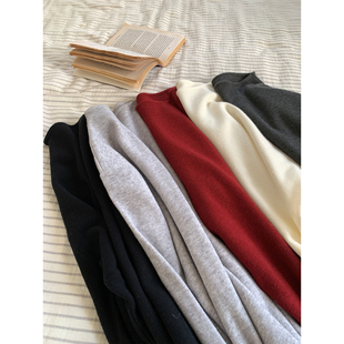 显瘦打底衫 胖mm时尚 秋冬安迪绒纯色半高领卷边针织衫 NAZ那子大码