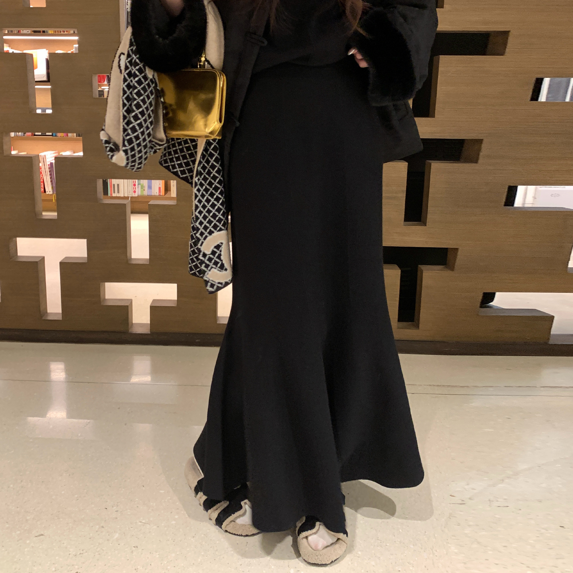 NAZ那子大码冬季安迪绒高腰显瘦气质百搭鱼尾半身裙胖mm洋气长裙,女装/女士精品,半身裙,淘宝优惠券,粉丝福利购,淘宝优惠卷