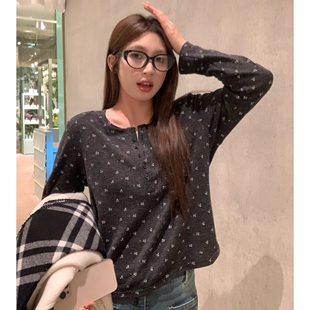 冬 百搭打底上衣胖mm星星印花针织衫 NAZ那子大码 重工印花绒感修身