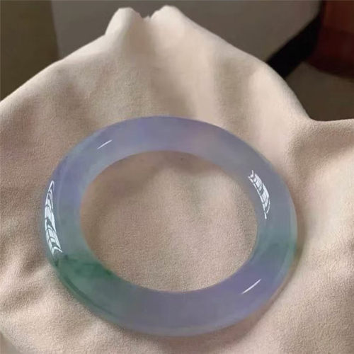 【大吉翡翠】【新品】天然手镯冰种紫罗兰飘花A货