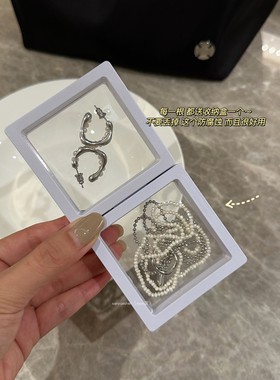 混搭时尚AR日韩珍珠双层流光项链/银针耳环h39072