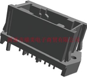 TE泰科电子2行18路连接器焊接端接通孔黑色公管座1-1355154-1