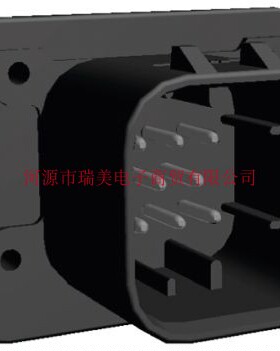 TE汽车连接器3行8路面板安装黑色公印刷电路板776275-1