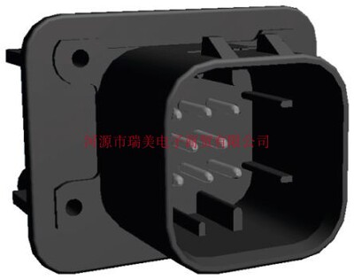 TE汽车连接器3行8路面板安装黑色公印刷电路板776275-1