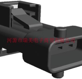 TE泰科电子Timer汽车连接器4路面板安装黑色公外壳1-962340-1