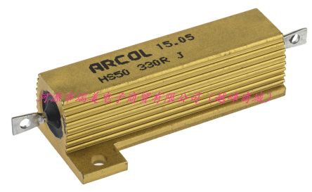 Arcol底座安装电阻器330Ω50W±5%容差铝壳封装HS50 330R J