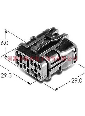 KET汽车连接器6.2MM节距8P极路黑色MG610339-5