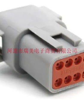 Amphenol安费诺ATM汽车连接器母座2行8路电缆安装灰色ATM04-08PA