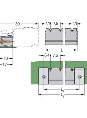 WAGO万可5路7.50MM直角灰色公插座231-835/001-000