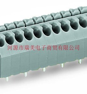 WAGO万可PCB接线端子推压键焊针间距3.5MM灰色2极250-202