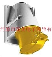 ABB面板安装CMA黄色3P+E工业电源IP44直角16A130V插座316RS4