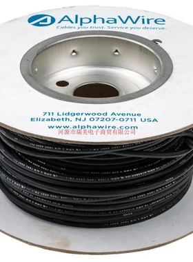 Alpha Wire内部连线电线10AWG黑色UL11028线型30M长6719 BK005