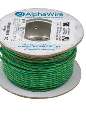 Alpha阿尔法UL11028电线14AWG绿黄色30米6717 GY005