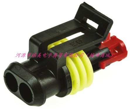TE泰科AMP Superseal 1.5汽车连接器2路电缆安装黑色母插282080-1